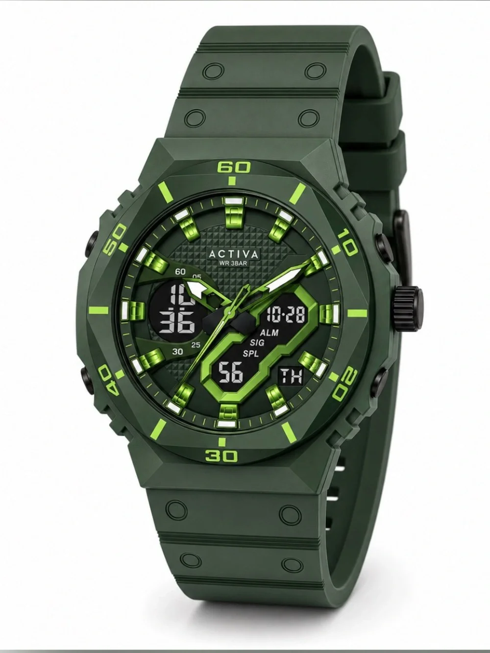 Invicta Activa Sport Green and Black Silicone Strap Watch